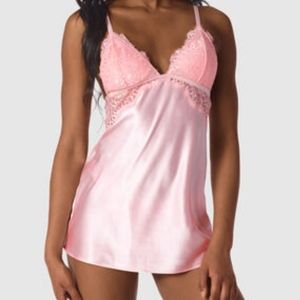 Lasenza Satin Chemise Baby Pink.